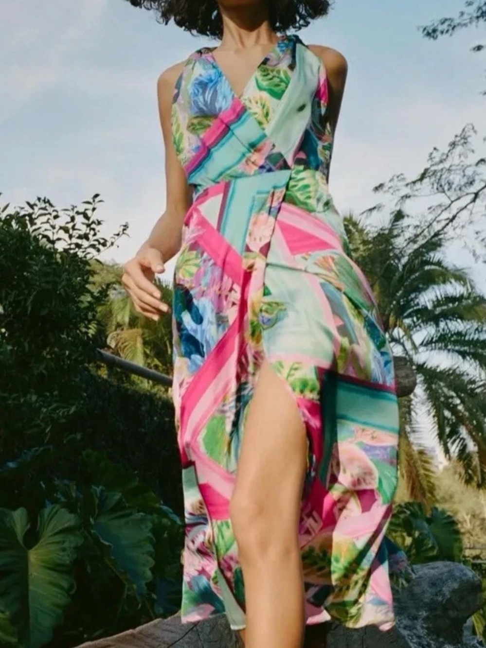 New Zara Tropical Floral  Dress